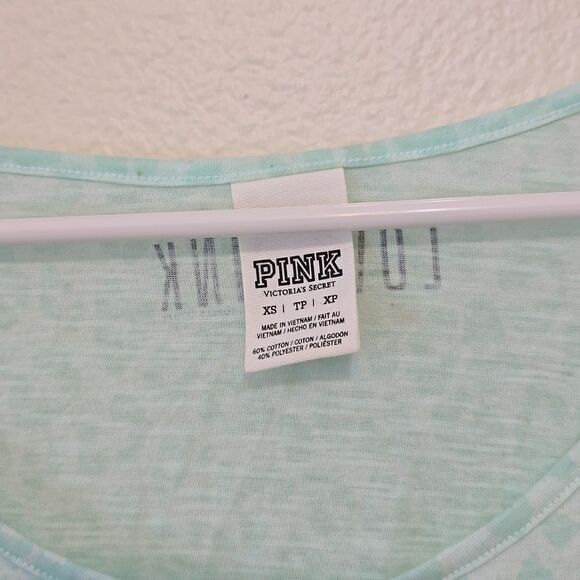 PINK Victoria's Secret Mint Green Cropped Front Tie Top with Lace Back - Size XS - Picture 3 of 8